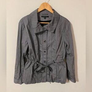 Lafayette 148 New York Utility Striped Drawstring Jacket Size Medium